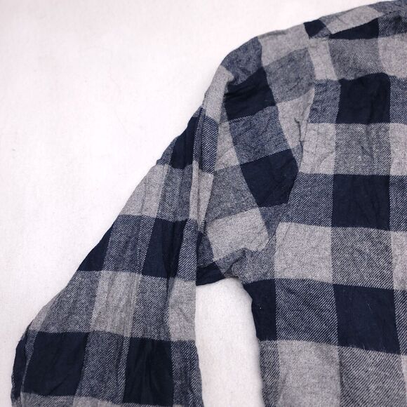 Croft & Barrow Buffalo Check Flannel Casual Button Up Shirt Mens Size M Blue - Picture 4 of 10